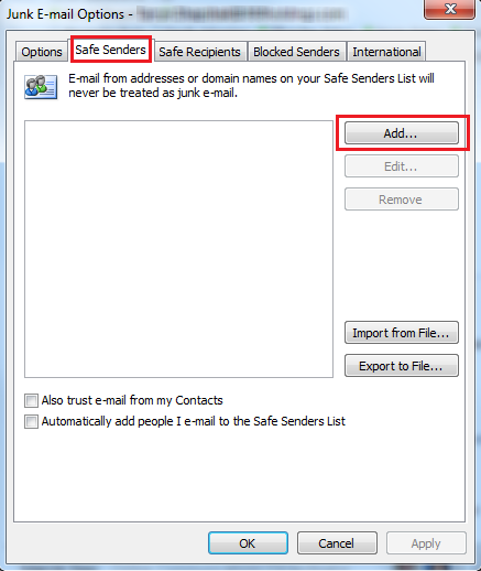 Outlook email filtering instructions Step 3